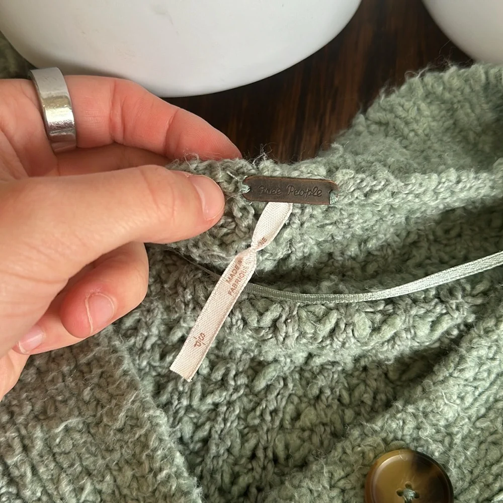 Free People Chunky Button Down Sweater - Picture 3 of 4